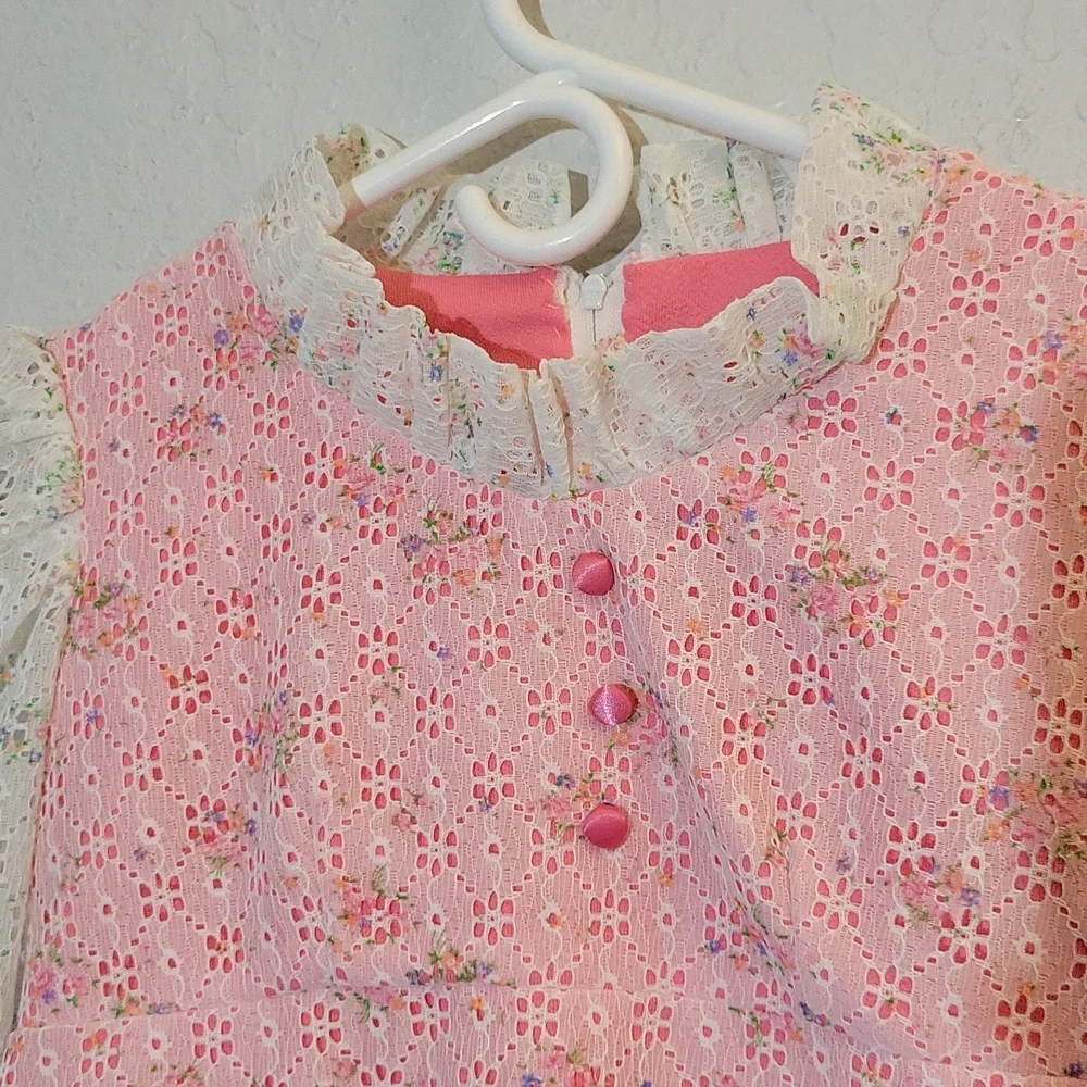 VINTAGE Handmade 70s Layered Dress Child's 10